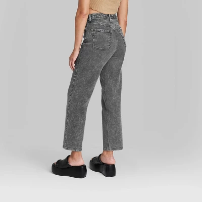 Women's Super-High Rise Straight Jeans - Wild Fable™ Black Wash 4 Women's Super-High Rise Straight Jeans - Wild Fable™ Black Wash - Image 2