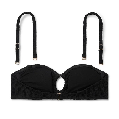 Women's Ribbed Textured O-Ring Bandeau Bikini Top - Wild Fable™ 8 Women's Ribbed Textured O-Ring Bandeau Bikini Top - Wild Fable™ - Image 6