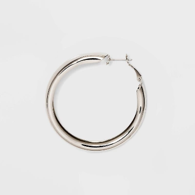 Wide Hoop Earring Set 3pc - Wild Fable™ Silver: Clip-In Clasp, Nickel-Free Metal, 2" Diameter 3 Wide Hoop Earring Set 3pc - Wild Fable™ Silver: Clip-In Clasp, Nickel-Free Metal, 2" Diameter