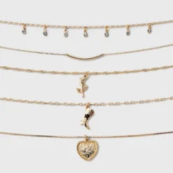 Mixed Rose And Heart Choker Necklace Set 5pc - Wild Fable™ Gold -Thredup Fashion Shop GUEST a6181f8f 2e6b 4d82 a09f ab66831df724