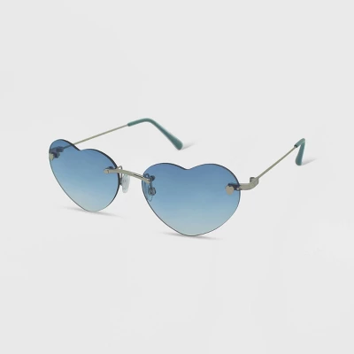 Women's Rimless Metal Heart Novelty Sunglasses - Wild Fable™ Blue 3 Women's Rimless Metal Heart Novelty Sunglasses - Wild Fable™ Blue