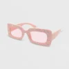 Chunky Square Rhinestone Sunglasses - Wild Fable™ Pink