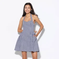Women's Mini Dress - Wild Fable™ Navy Blue Gingham -Thredup Fashion Shop GUEST a912cafc b82a 4a8e 91cd c37b061710ee