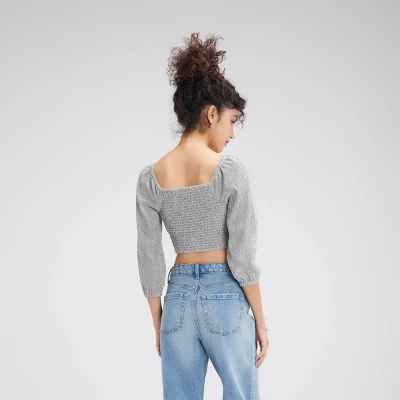 Women's Tie-Front Bubble Sleeve Top - Wild Fable™ 6 Women's Tie-Front Bubble Sleeve Top - Wild Fable™ - Image 4