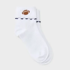 Women's Game Day Embroidered Football Pointelle Bobby Socks With Lettuce Edge Cuff - Wild Fable™ -Thredup Fashion Shop GUEST af1bde66 a44c 4342 a853 3873263df3b4