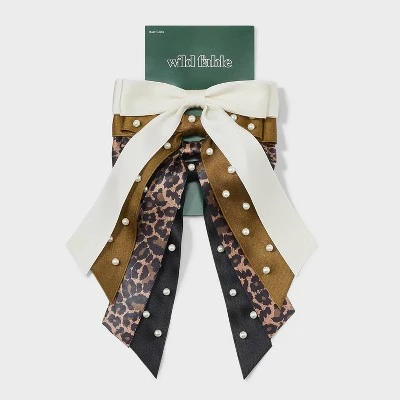 Ribbon Pearls Salon Hair Clip Set 5pc - Wild Fable™ Black/White/Yellow 3 Ribbon Pearls Salon Hair Clip Set 5pc - Wild Fable™ Black/White/Yellow