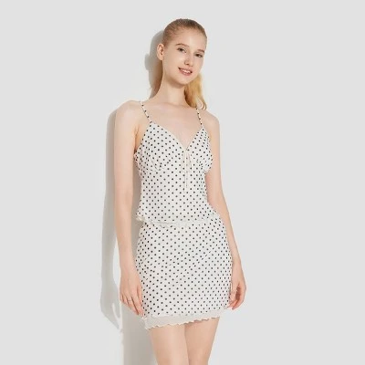 Women's High-Rise Mesh Mini Skirt - Wild Fable™ Off-White Polka Dots 4 Women's High-Rise Mesh Mini Skirt - Wild Fable™ Off-White Polka Dots - Image 2