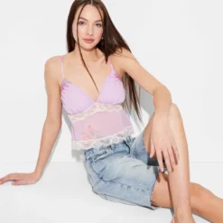 Women's Lace Trim Tank Top - Wild Fable™ Pink Floral -Thredup Fashion Shop GUEST b595b376 1169 44f4 a1b1 7e7ab566ac88