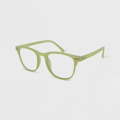 Women's Milky Plastic Square Blue Light Filtering Glasses - Wild Fable™ Green 3 Women's Milky Plastic Square Blue Light Filtering Glasses - Wild Fable™ Green