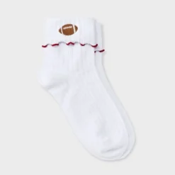 Women's Game Day Embroidered Football Pointelle Bobby Socks With Lettuce Edge Cuff - Wild Fable™ -Thredup Fashion Shop GUEST c5b7b92b defc 430b 9203 b4c038738ce7