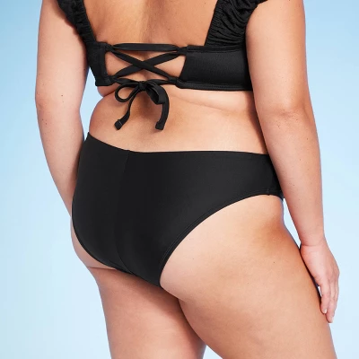 Women's Mid-Rise High Leg Extra Cheeky Bikini Bottom - Wild Fable™ Black 3 Women's Mid-Rise High Leg Extra Cheeky Bikini Bottom - Wild Fable™ Black