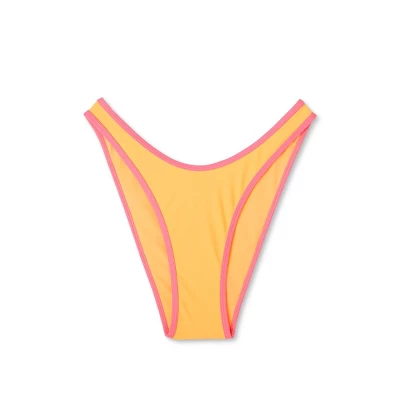 Women's Colorblock Ultra High Leg Extra Cheeky Bikini Bottom - Wild Fable™ Orange/Pink 7 Women's Colorblock Ultra High Leg Extra Cheeky Bikini Bottom - Wild Fable™ Orange/Pink - Image 5