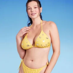 Women's Sequin Detail Triangle Bikini Top - Wild Fable™ Yellow -Thredup Fashion Shop GUEST cd600136 4ac3 4d14 b822 560adbf5c194