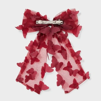 3D Butterfly Bow Hair Barrette - Wild Fable™ Maroon: Fashionable Hair Accessory For Styling And Securing 3 3D Butterfly Bow Hair Barrette - Wild Fable™ Maroon: Fashionable Hair Accessory For Styling And Securing