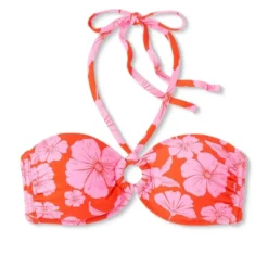 Women's Ring Front Halter Bandeau Bikini Top - Wild Fable™ Orange/Pink Tropical Print -Thredup Fashion Shop GUEST d1905273 b2a6 439b 9737 e0b672705247