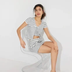 Women's Short Sleeve Jacquard Knit Tie-Front Top - Wild Fable™ 8 Women's Short Sleeve Jacquard Knit Tie-Front Top - Wild Fable™ -Thredup Fashion Shop GUEST d6d9328b ecec 440d bbb7 08965e1a8280