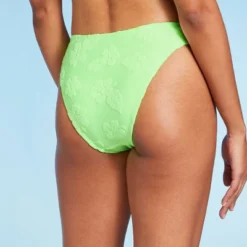 Women's Terry Textured High Leg Cheeky Bikini Bottom - Wild Fable™ Green -Thredup Fashion Shop GUEST d8612a8f b130 4745 935d 385f2a8b5254