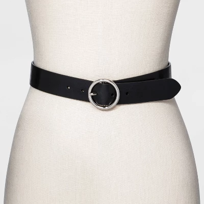 Women's Round Buckle Belt - Wild Fable™ Black 3 Women's Round Buckle Belt - Wild Fable™ Black