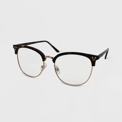 Women's Oversized Tortoise Print Square Blue Light Filtering Glasses - Wild Fable™ Brown 3 Women's Oversized Tortoise Print Square Blue Light Filtering Glasses - Wild Fable™ Brown