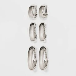 Wide Hoop Earring Set 3pc - Wild Fable™ Silver: Clip-In Clasp, Nickel-Free Metal, 2" Diameter 5 Wide Hoop Earring Set 3pc - Wild Fable™ Silver: Clip-In Clasp, Nickel-Free Metal, 2" Diameter -Thredup Fashion Shop GUEST de4e01dc 868a 4e44 9892 35b6740f7190