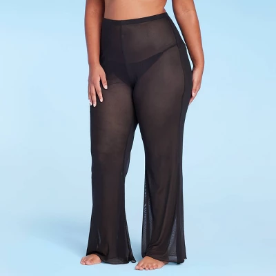 Women's Mesh Cover Up High Waist Flare Pants - Wild Fable™ 4 Women's Mesh Cover Up High Waist Flare Pants - Wild Fable™ - Image 2