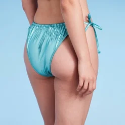 Women's Foil Strappy Extra High Leg Super Cheeky Bikini Bottom - Wild Fable™ Teal Blue -Thredup Fashion Shop GUEST e33f33bb b98a 45a5 83f6 ce4f9c1ff120