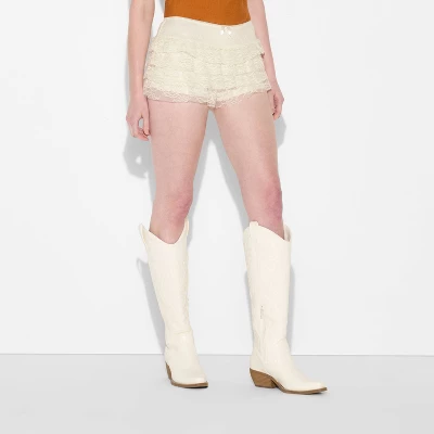 Women's High-Rise Bloomer Shorts - Wild Fable™ Cream 3 Women's High-Rise Bloomer Shorts - Wild Fable™ Cream