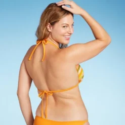 Women's Crochet Triangle Bikini Top - Wild Fable™ Orange Multi Striped -Thredup Fashion Shop GUEST e775dc1d 0be5 48c9 b9b7 63db44200623