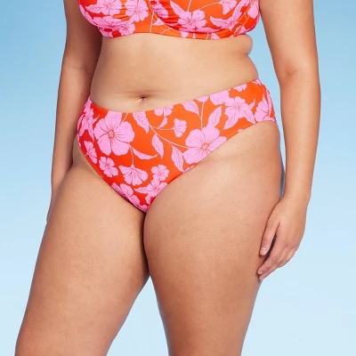 Women's Low-Rise Hipster Bikini Bottom - Wild Fable™ Orange/Pink Tropical Print 7 Women's Low-Rise Hipster Bikini Bottom - Wild Fable™ Orange/Pink Tropical Print - Image 5