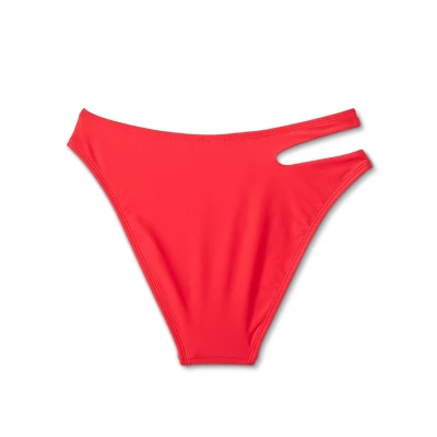 Women's Side Cut Out Mid-Rise High Leg Cheeky Bikini Bottom - Wild Fable™ Red 8 Women's Side Cut Out Mid-Rise High Leg Cheeky Bikini Bottom - Wild Fable™ Red - Image 6