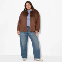 Women's Pointed Collar Faux Suede Chore Coat - Wild Fable™ Brown -Thredup Fashion Shop GUEST ebe5d702 dd5a 4e2d 84eb 98bdce338fac