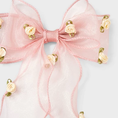 Rosette Sheer Ribbon Hair Bow - Wild Fable™ Pink 4 Rosette Sheer Ribbon Hair Bow - Wild Fable™ Pink - Image 2