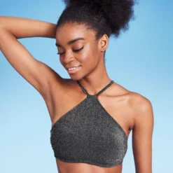 Women's High Next Halter Bralette Bikini Top - Wild Fable™ Black Lurex -Thredup Fashion Shop GUEST f60518e1 857d 4d89 864b ca4aeff6cb31