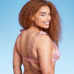 Women's Shoulder Tie Bralette Bikini Top - Wild Fable™ Peach Paisley Print -Thredup Fashion Shop GUEST f7e60990 c822 4be3 a76c c16ddfc7bad6