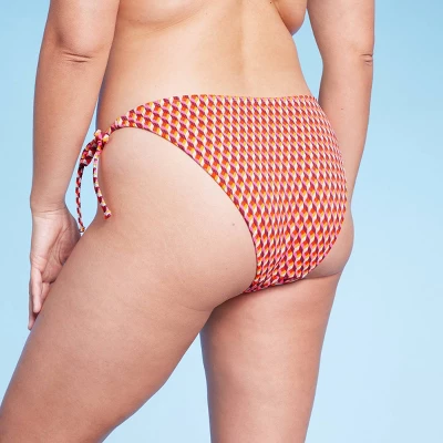 Women's Ribbed Side-Tie Scoop Front High Leg Extra Cheeky Bikini Bottom - Wild Fable™ Geo Print 6 Women's Ribbed Side-Tie Scoop Front High Leg Extra Cheeky Bikini Bottom - Wild Fable™ Geo Print - Image 4